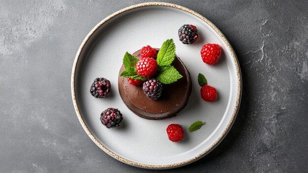 Десерт на тарелке